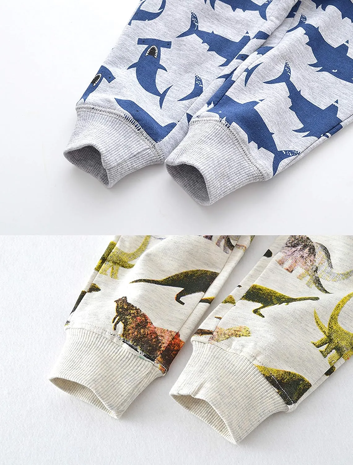 HUAER& Baby Boy's Jogger Pants Dinosaur Car Drawstring Elastic Sweatpants