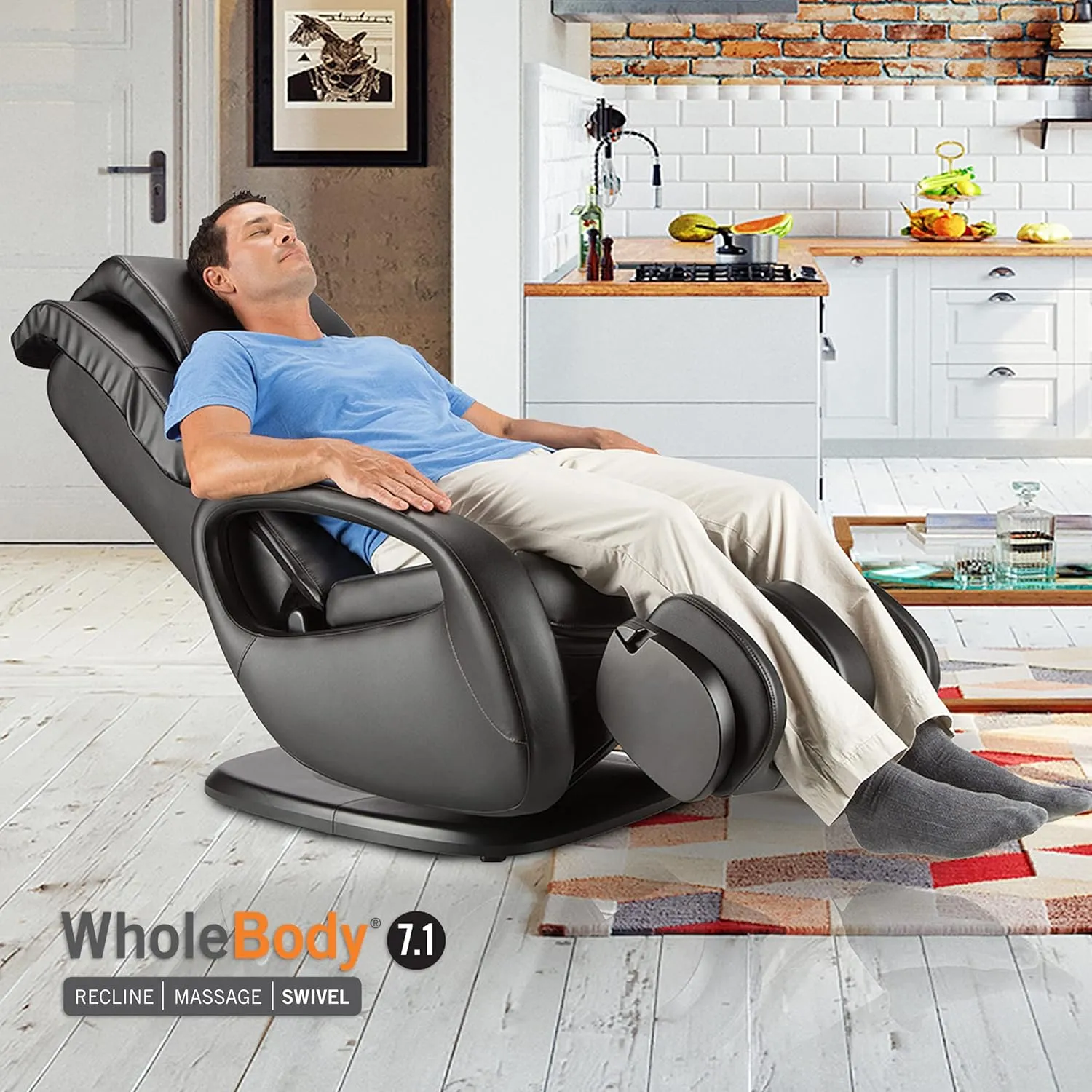 Human Touch WholeBody 7.1 Living Room Recliner Massage Chair - Full Body Professional Grade Personal Massage - Relaxation w Heat for Targeted Stress   Muscle Pain Relief with Foot Calf - Espresso