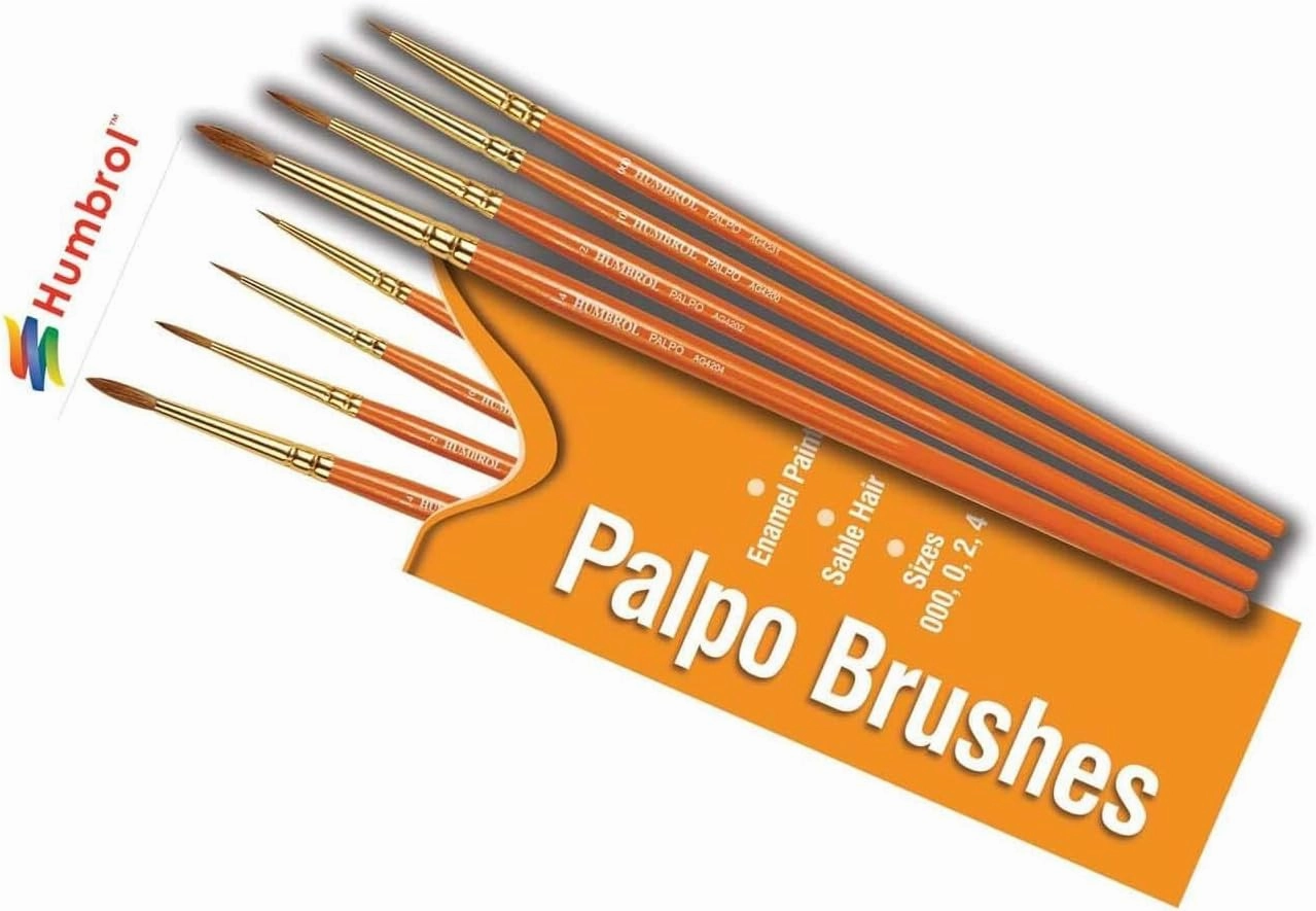 Humbrol AG4250 Palpo Paint Brushes Sizes 000,0,2,4