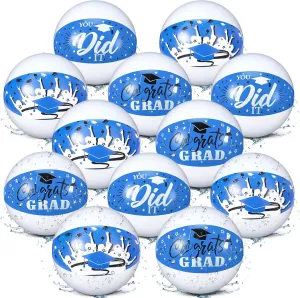 Hungdao 12 Pieces Graduation Beach Ball Inflatable Beach Ball Pool Party Decorations 2025 for Congrats Grad You Did It Class of 2025 Swimming Pool College Graduation Party Supplies Favors