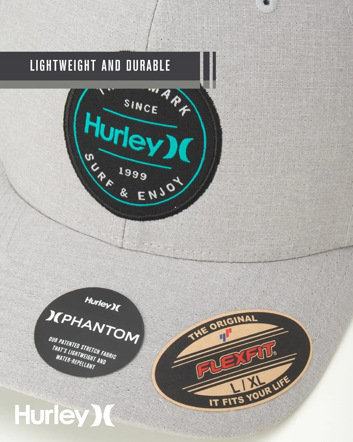 Hurley Men's Caps - Flexfit and Quick-Dry Phantom Baseball Caps for Men with Sweatband - Classic Mens Trucker Hats (S-XL)