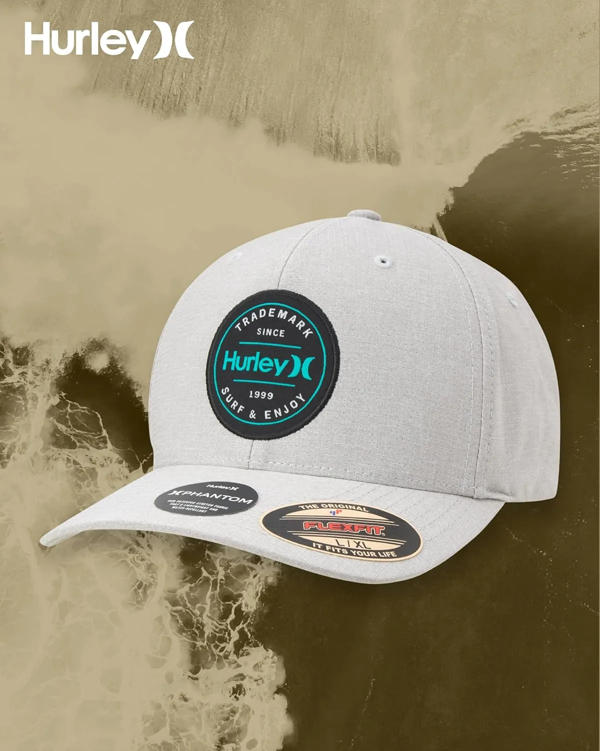 Hurley Men's Caps - Flexfit and Quick-Dry Phantom Baseball Caps for Men with Sweatband - Classic Mens Trucker Hats (S-XL)