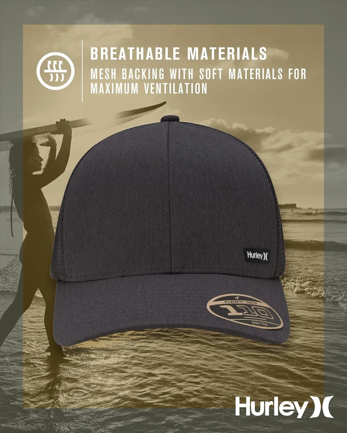 Hurley Men's Caps - H2O-Dri League Baseball Caps for Men with Snapback Closure - Classic Mens Trucker Hats (S-XL)