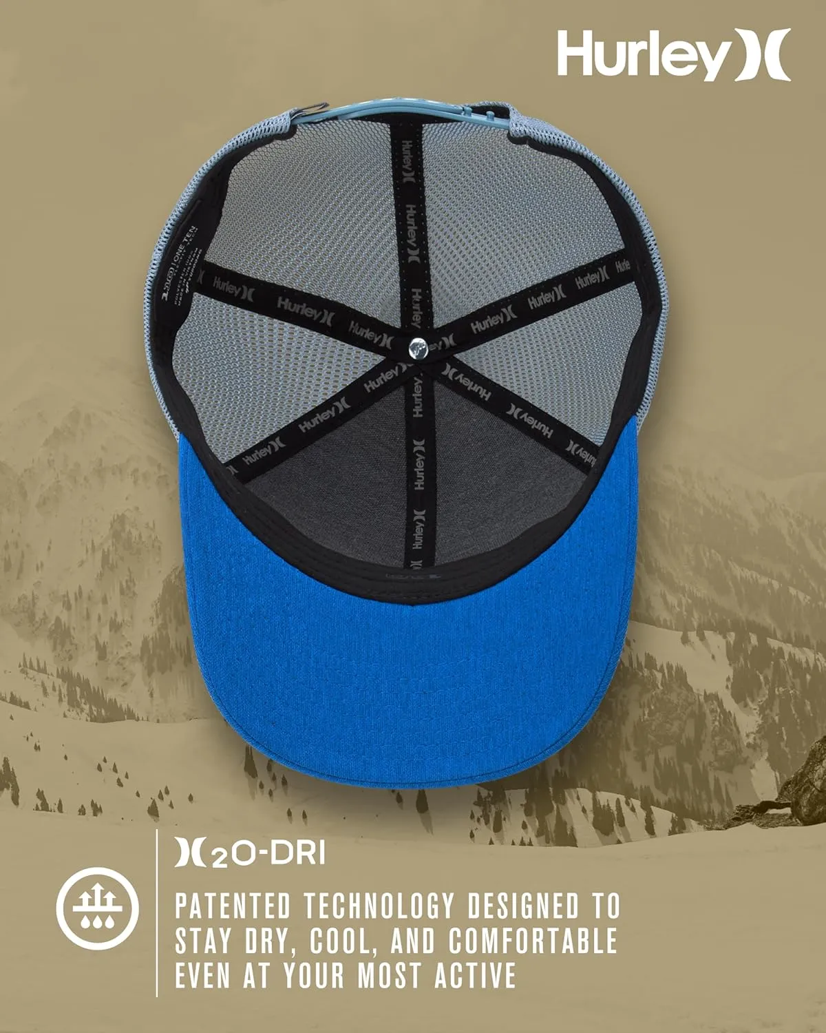 Hurley Men's Caps - H2O-Dri League Baseball Caps for Men with Snapback Closure - Classic Mens Trucker Hats (S-XL)