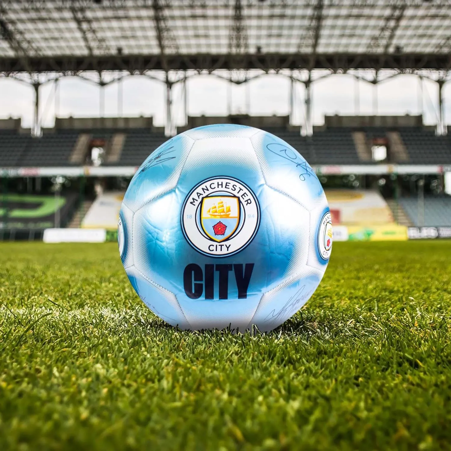 Hy-Pro Officially Licensed Classic Signature Football | Metallic, Size 5, Training, Match, Merchandise, Collectible for Kids and Adults