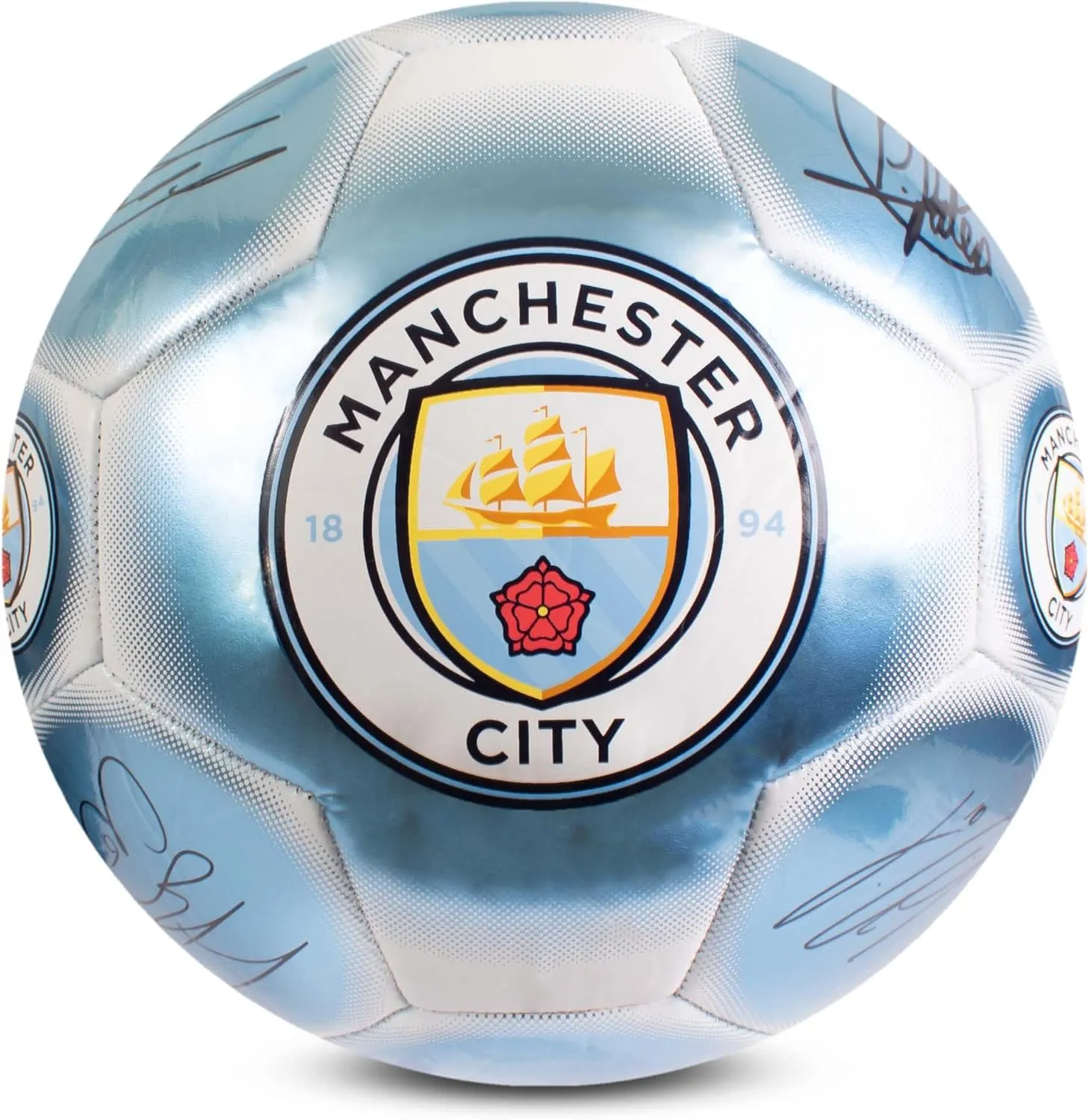 Hy-Pro Officially Licensed Classic Signature Football | Metallic, Size 5, Training, Match, Merchandise, Collectible for Kids and Adults