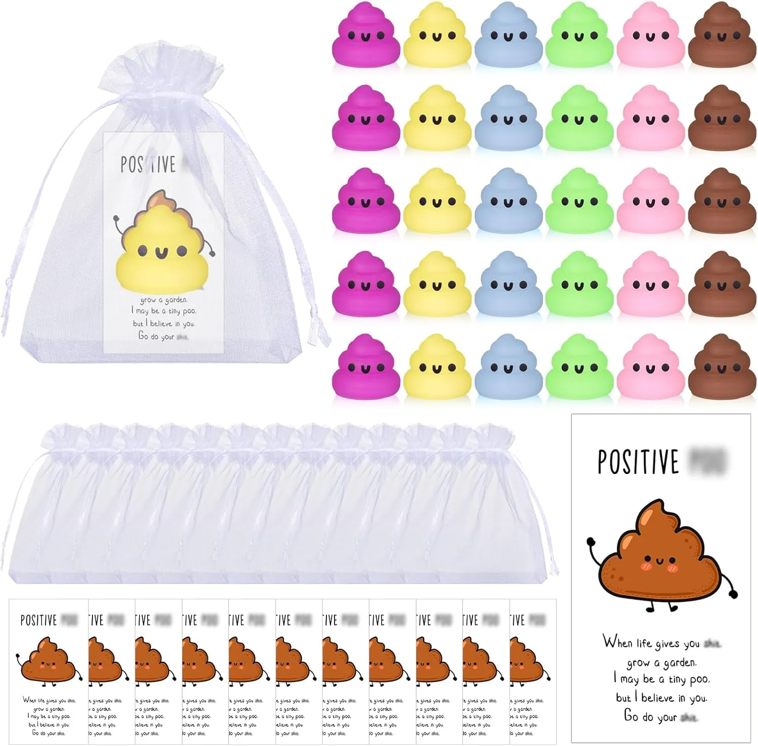 Hydren 30 Sets End of Year Positive Affirmation Teacher Graduation Gifts Bulk 30 Stress Ball Toy 30 Inspirational Positive Cards Funny Ball Mini Gag Gift Stress Relief Gifts(Colorful)