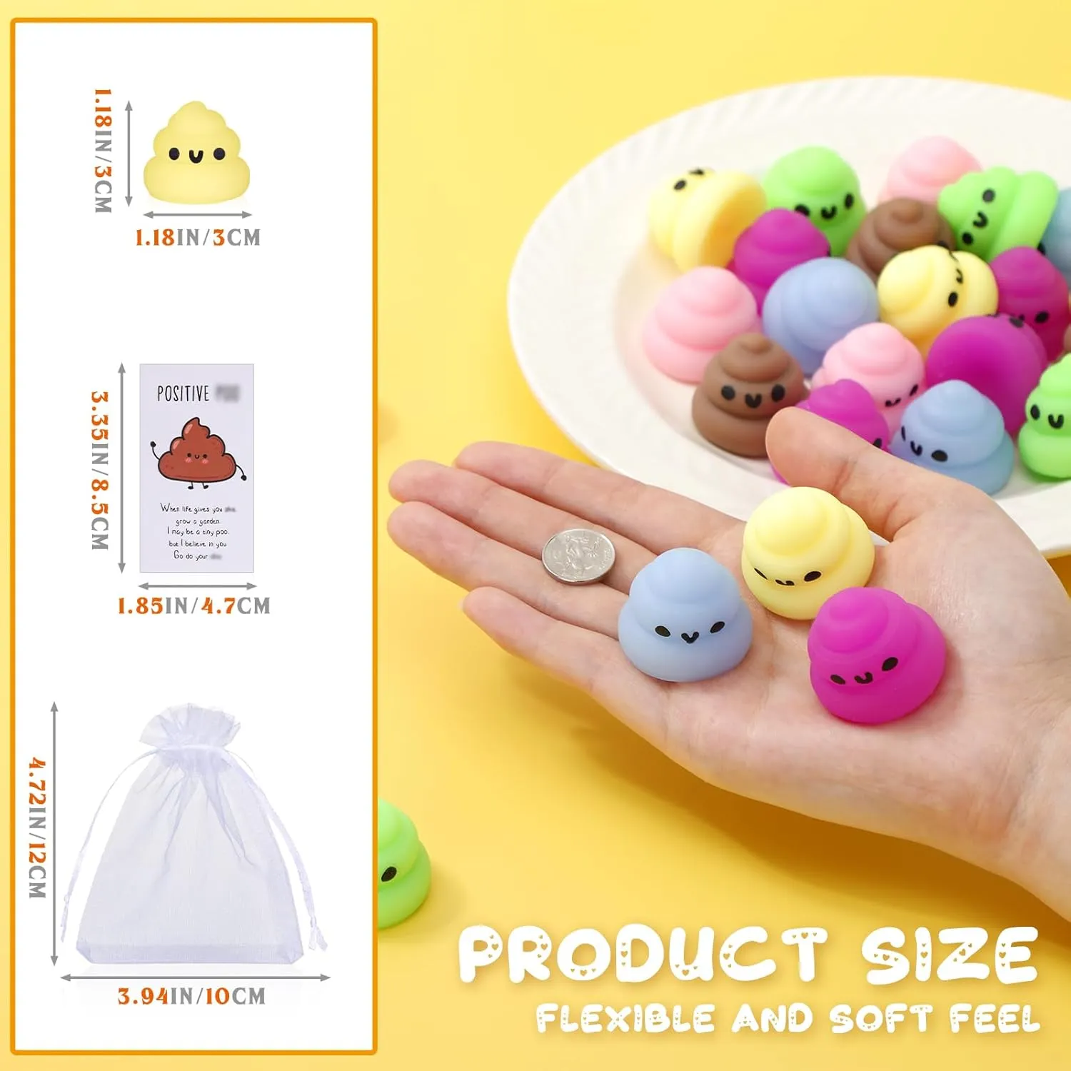 Hydren 30 Sets End of Year Positive Affirmation Teacher Graduation Gifts Bulk 30 Stress Ball Toy 30 Inspirational Positive Cards Funny Ball Mini Gag Gift Stress Relief Gifts(Colorful)