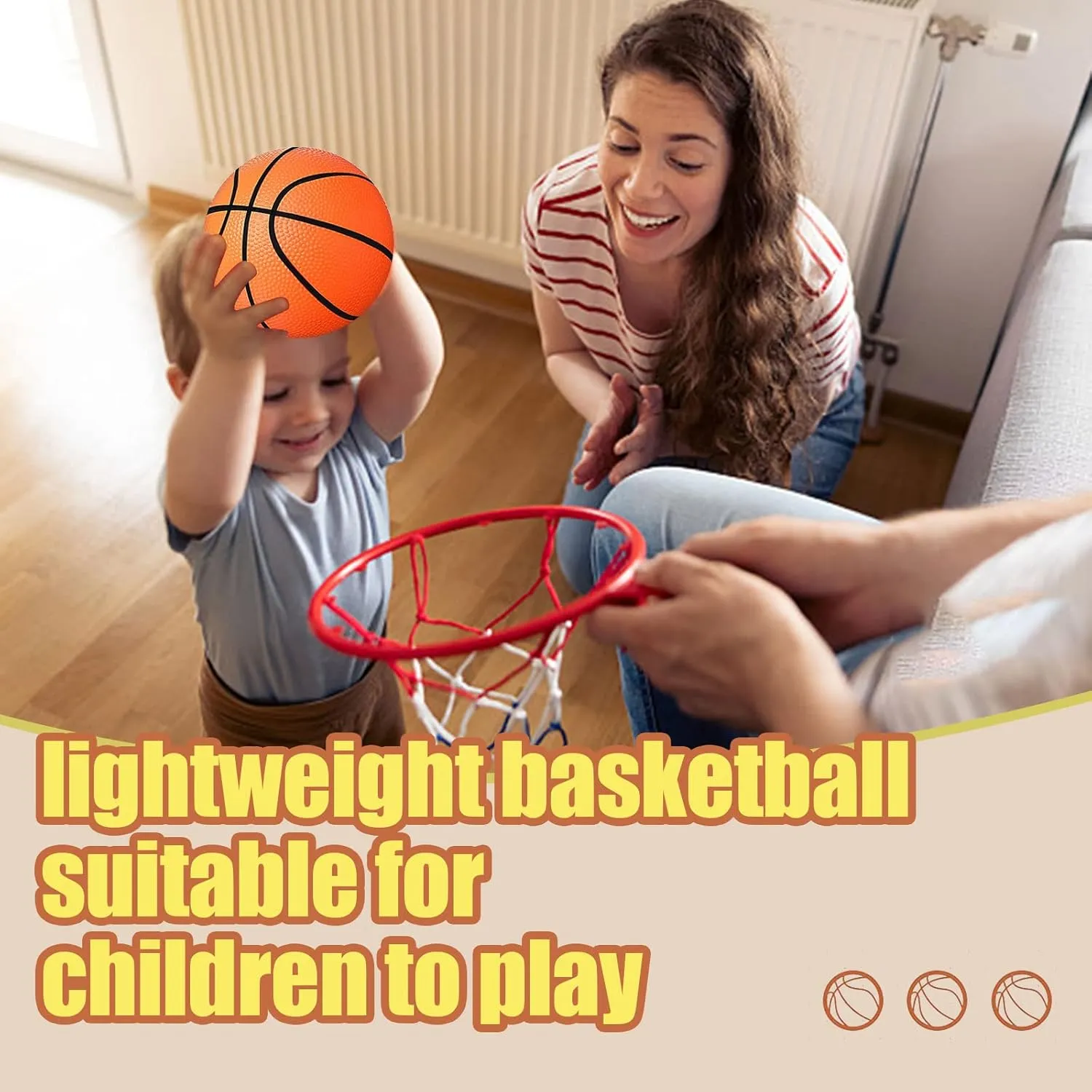 Hymaz 24 Pack 4 inch Mini Basketball Ball, small basketball with Pump for kids,Toddlers Great Gifts, Inflatable Toys Rubber ball for Basketballs Hoop, for Indoors Outdoors Pool Party Theme Favors game