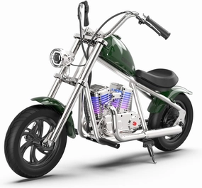 Hyper GoGo Cruiser 12 Deluxe,Kids Electric Motorbike with App and Music Player,Simulated Fog Emission,Colorful Ambient Light,Anodized Frameset(Green)
