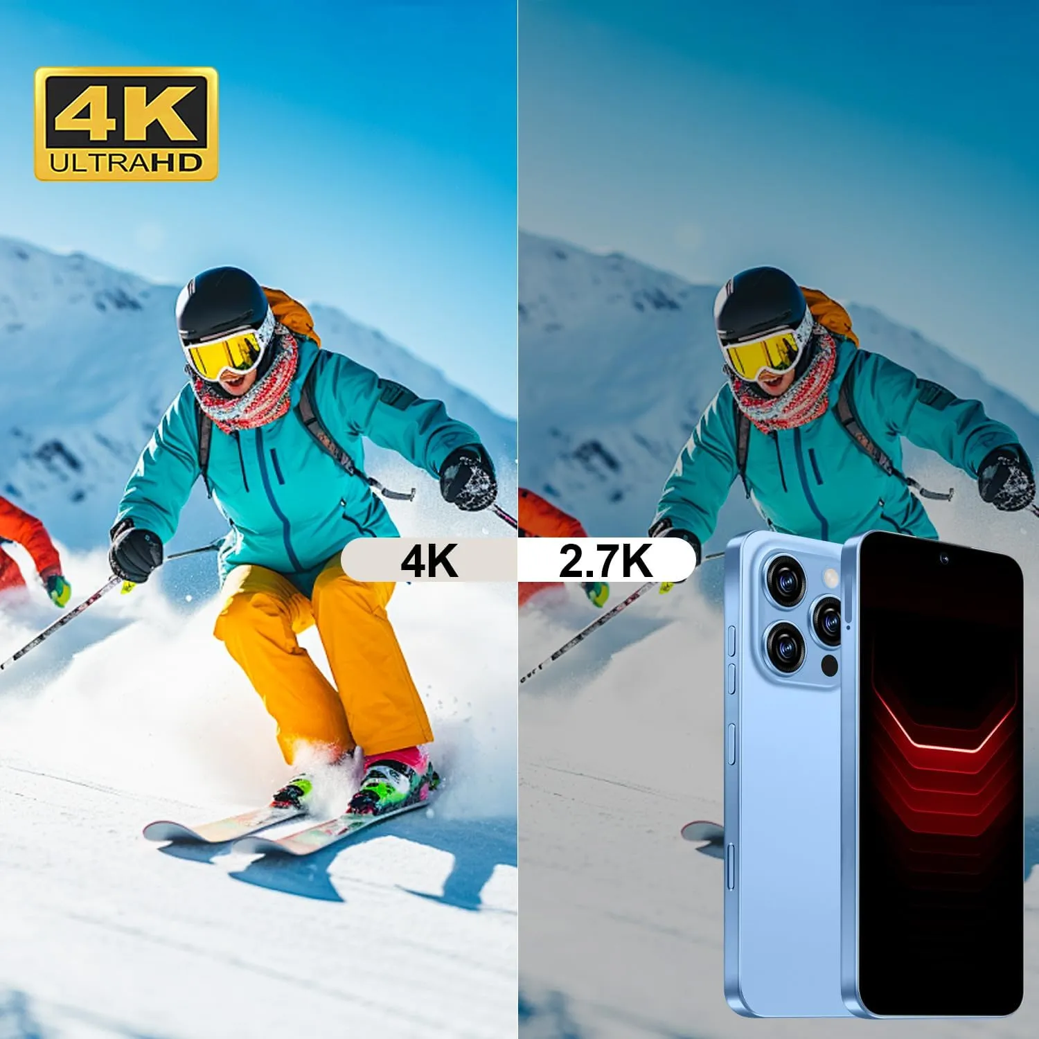 I16 PROMAX 5G Cell Phone,Smartphone Unlocked Cell Phone 8GB 256GB/6.99" Display/68MP 108MP Camera/7000 mAh Battery Super Endurance, Dual SIM Card/Face Unlock/GPS (Blue)