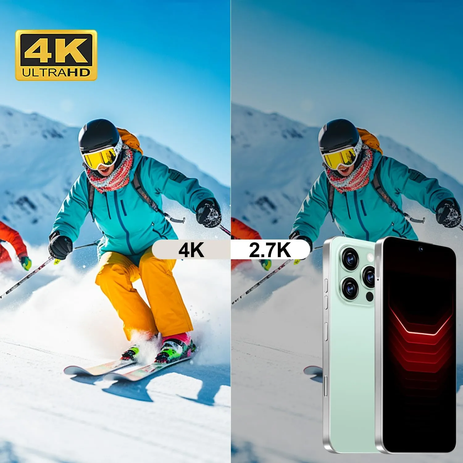 I16 PROMAX 5G Cell Phone,Smartphone Unlocked Cell Phone 8GB 256GB/6.99" Display/68MP 108MP Camera/7000 mAh Battery Super Endurance, Dual SIM Card/Face Unlock/GPS (Green)