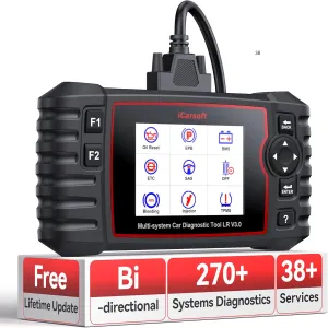 iCarsoft LR V3.0 2025 Ver Bidirectional OBD2 Scanner for Land Rover/Jaguar, Full Systems in-Depth Diagnostic Scan Tool, 42 Resets/118 Graphic Data, ABS SRS Engine Transmission Code Reader