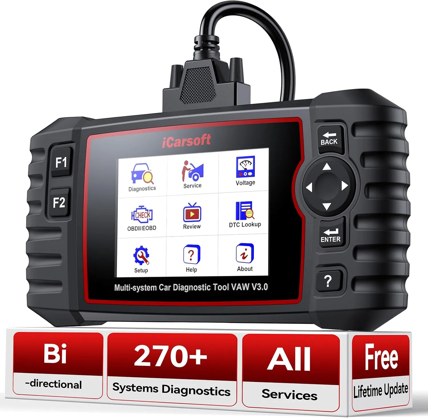 iCarsoft VAWS V3.0 2025 Bidirectional Scan Tool for VW, Audi, Bentley, Bugatti, Seat, Man LD, Skoda and etc, 42 Special Services Full Systems OBD2 Diagnostic Scanner ECU Coding in-Depth Code Reader
