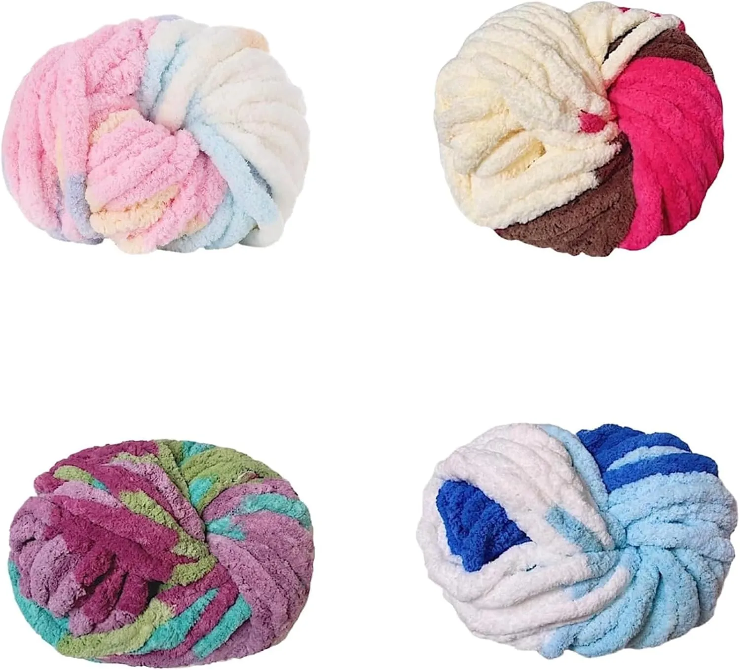 Icelandic Wool Hand-Woven, Extra Thick Wool Thread, Blanket Christmas Tree Extra Thick icicles Finger Scarf cattails Yarn (a Set of Four Pieces) (Colour G)