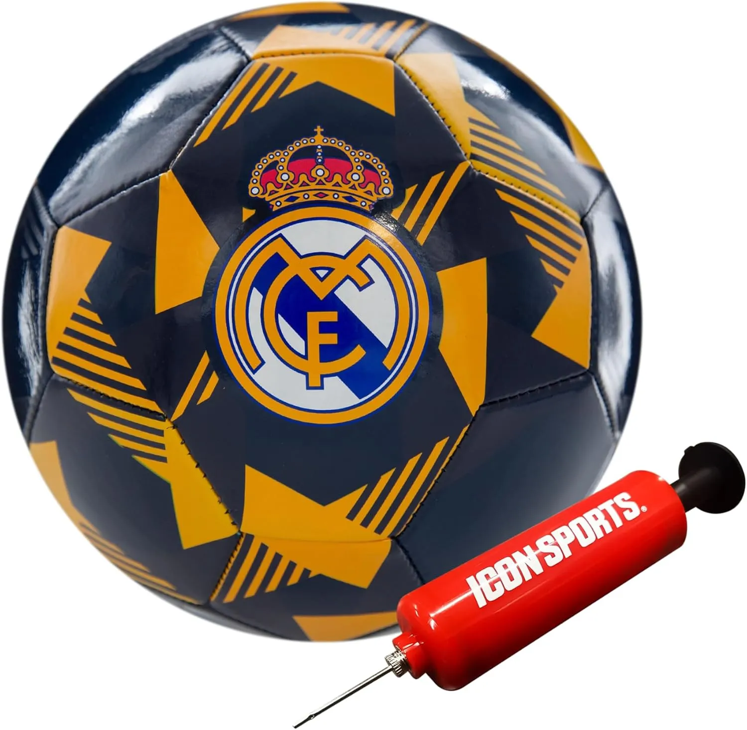 Icon Sports Officially Licensed Real Madrid CF Non-Toxic PVC Size 5 Soccer Ball
