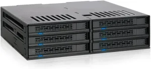ICY DOCK 6 Bay 2.5” SATA HDD / SSD Hot Swap Tool-Less Backplane Enclosure with Dual Cooling Fan for 5.25” Bay | ExpressCage MB326SP-B