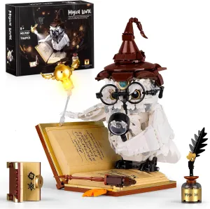 Ideas Magic World Owl Building Set, MOC Creative Bird Animal Building Set with Light, Collectible Hary Bird Model Toys Gifts for Kids Adults 8  (1162 PCS)