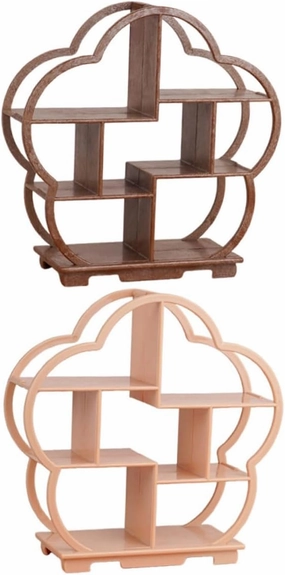 IMIKEYA 2pcs Miniature Wooden Storage Rack Decorative Mini Shelf for Dollhouse Furniture Antique Style Display Cabinet Versatile Home Decor Elegant Deep Light Finish
