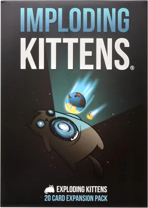 Imploding Kittens Expansion Pack by Exploding Kittens, Original Game Required - 2-5 Players - Ages 7  - 15 Minutes to Play - Ideal for Party, Family Game Night, Fun for Kids and Adults