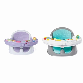 Infantino Music & Lights 3-in-1 Discovery Seat and Booster with Piano - Convertible Infant Activity, Feeding Seat and Table Booster, Lavender and Teal