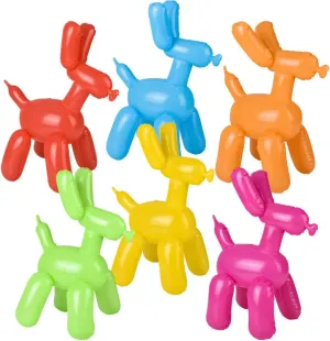 Inflatable Balloon Dogs, 6 Pc Set, 24 Inch Vinyl Decorations, Toys Pool Colorful Photo Prop