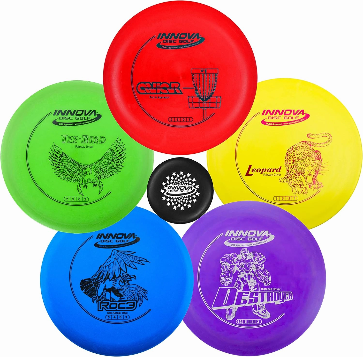 Innova Disc Golf Starter Set –Colors May Vary 160-180g – Disc Golf Putter, Disc Golf Driver, Mid-Range, Beginner Disc Golf Set