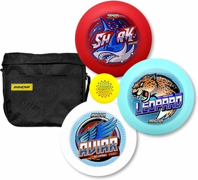 Innova Discs Golf Starter Set with Bag – Disc Golf Set for Beginners with Disc Golf Driver, Mid-Range, Disc Golf Putter and Mini Marker (Colors Will Vary)