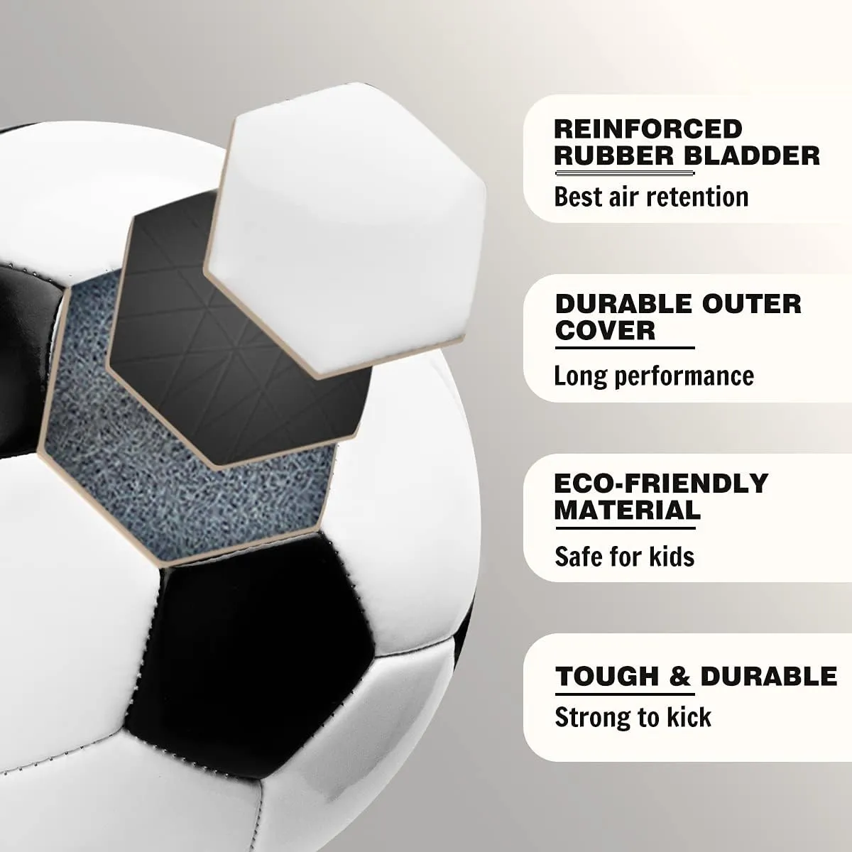 INPODAK Toddler Soccer Ball Size 3 Black and White Classic Balls for Kids 2-8 with Pump, Mesh Bag and Gift Box for Birthdays, Christmas, and Parties
