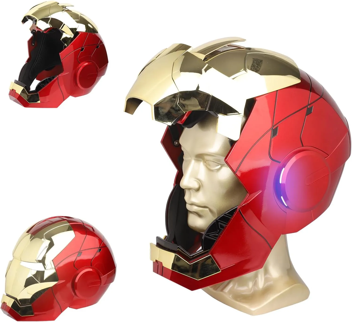 Iron Hero MK 5 1:1 Wearable Helmet - Voice, Touch, and Remote Control with LED Eyes, Realistic Sound Effects, Perfect for Cosplay, Display, and Collectible Figures for Man and Teen