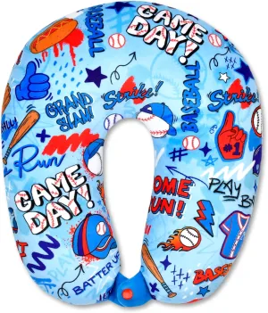 iscream   Corey Paige Designs Silky Fleece 12" Neck Support Pillow - Play Ball