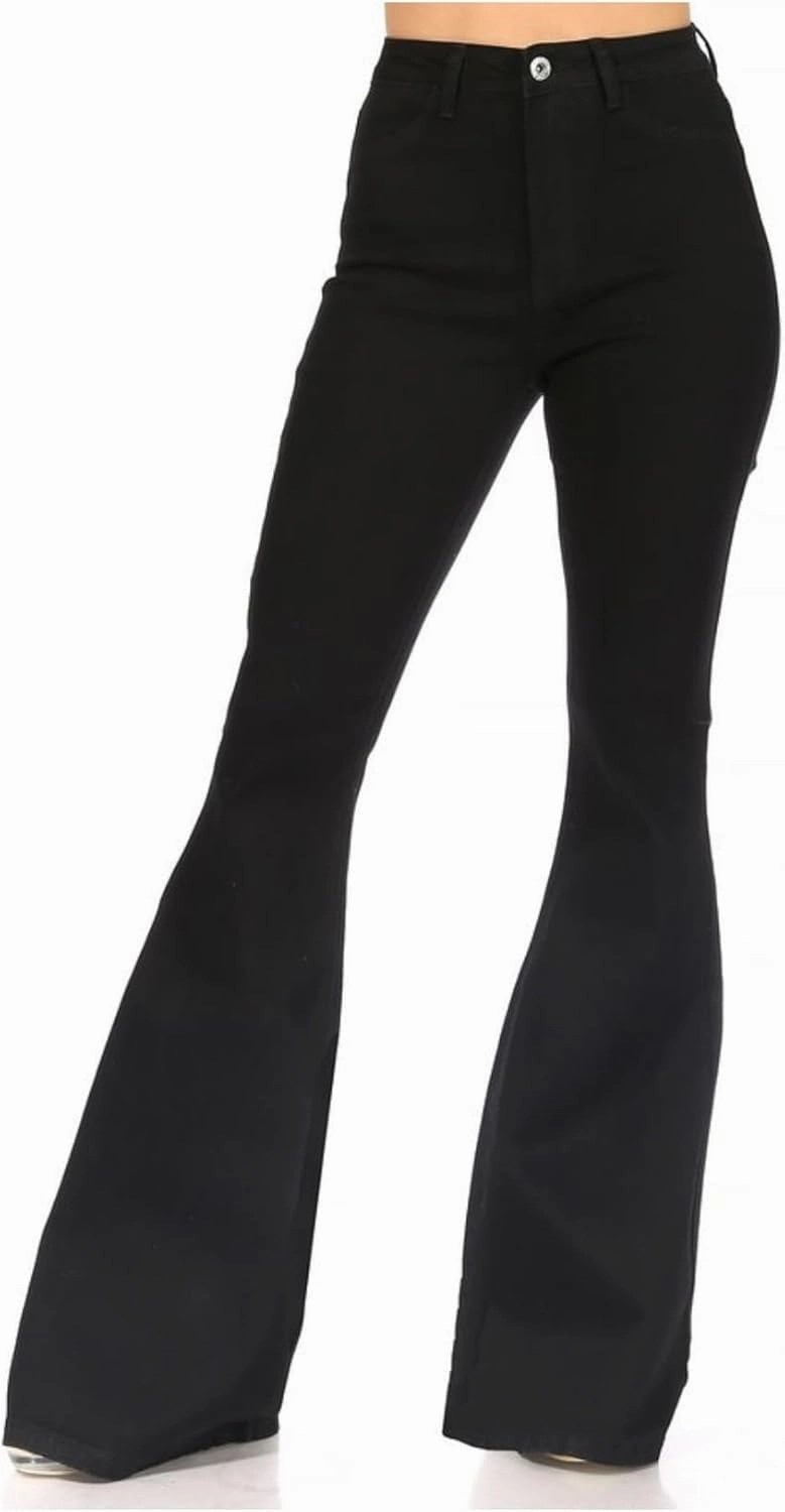 JC JQ High Waist Stretchy Flared Bottom Denim Jeans by Hifashion.la