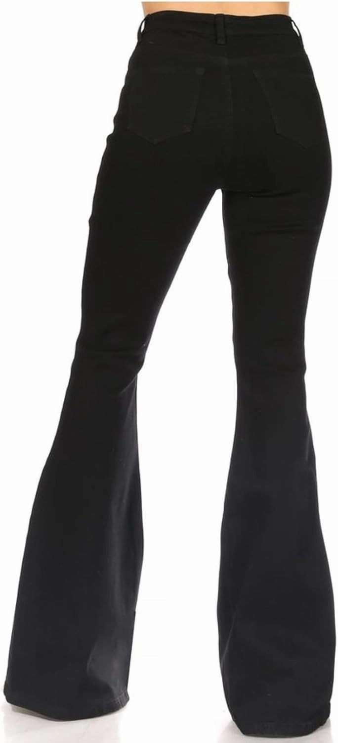 JC JQ High Waist Stretchy Flared Bottom Denim Jeans by Hifashion.la