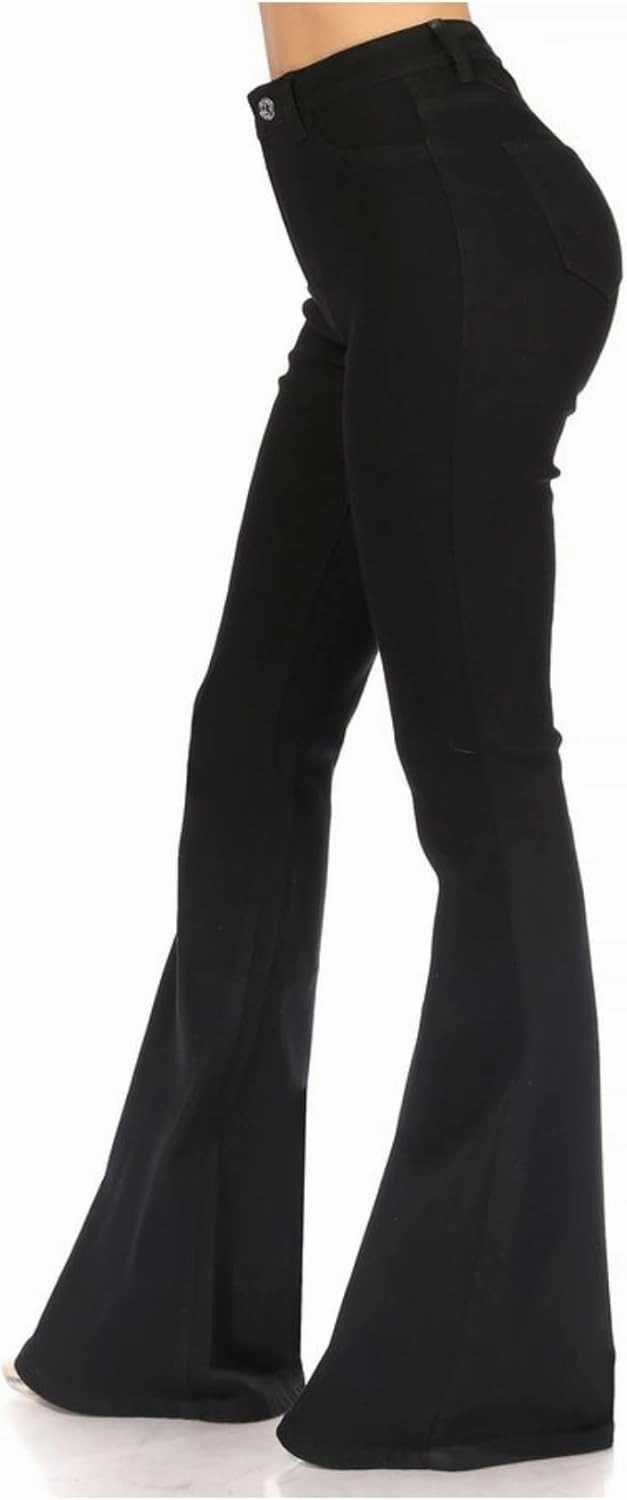 JC JQ High Waist Stretchy Flared Bottom Denim Jeans by Hifashion.la