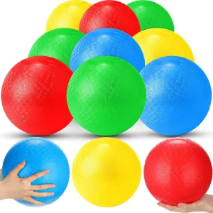 Jerify 12 Pcs Playground Balls Bulk 13 Inch Bouncy Dodgeball Inflatable Kick Balls Kickball Dodgeball Handball for Kids Adults Indoor Outdoor Ball Games Gym Picnic Camp Yoga Exercise