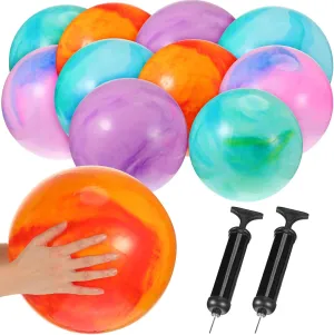 Jerify 18 Inch Fun Bouncy Balls 15 Pcs Rubber Inflatable Kick Ball Bouncing Sensory Balls with Hand Air Pump for Park Backyard Beach Indoor Outdoor Games Party Favors