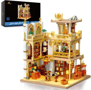 JMBricklayer Medieval House Building Kit for Adults 30126, Euro-style Bookstore Building Sets with LED Light, Creative Modular Architecture Sets, Collectible House Toy Model, Gift for Boys Girls Women