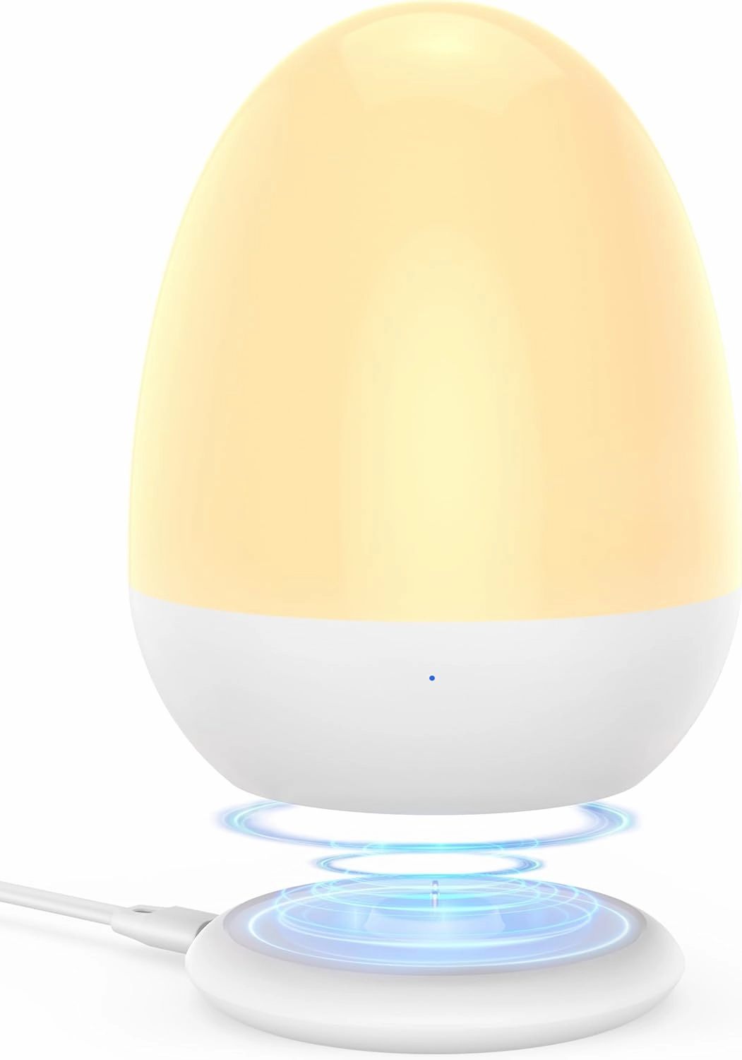 JolyWell Baby Night Light for Kid, Portable Egg Nightlight with Stable Charging Pad, Touch Nursery Night Lamp for Breastfeeding, Toddler Night Light for Bedroom, Timer Setting, ABS PC, White-2