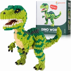 Jurassic Dinosaur Micro Building Blocks, 1457pcs Velociraptor Tyrannosaurus Rex DIY Mini Diamond Blocks Bricks Toy for Boys Age 8-12 14  Teens Adults