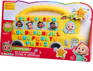 Just Play Cocomelon Learning Bus, Over 85 Learning Phrases, Counting, Alphabet, Music, Sounds, Yellow, Kids Toys for Ages 18 Month