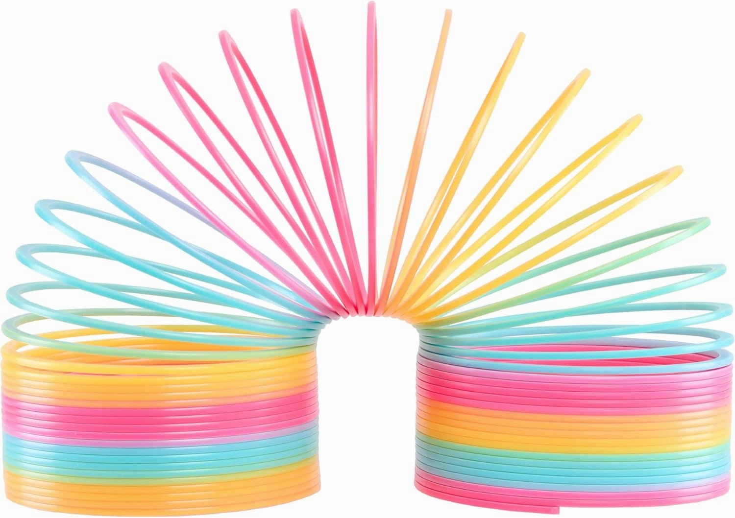 Just Play Extreme Rainbow Slinky®, Large Plastic Fidget Toy, 9-inch Tall, 7-inch Wide, Retro Spring Toy, Kids Toys for Ages 5 Up