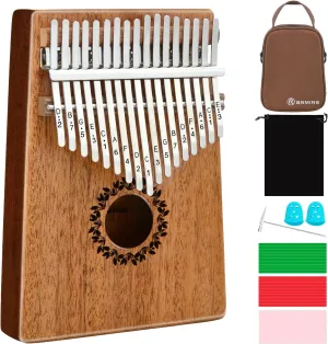 Kalimba Thumb Piano 17 Keys RANMING Mbira Finger Piano Kalimba Gifts for Adults Kids Beginners With Portable Handbag and Tune Hammer Thumb Pianos Finger Harp (Mahogany-PLUS)
