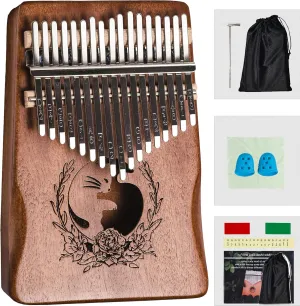 Kalimba Thumb Piano 17 Keys,Portable Mbira Finger Piano Beginners C Key with Music Book, Tuning Hammer, Storage bag, Christmas Gifts for Adults,Kids,Teenagers,Music Lovers