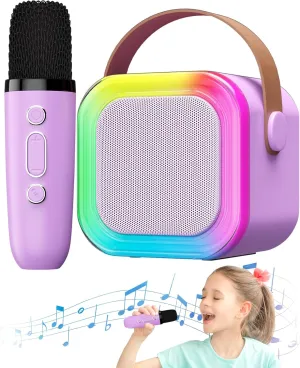 Karaoke Machine for Kids Microphone Wireless Toys Gifts for Teen Girls Age 5-7 Birthday for Kids 4 5 7 9 6 8 10 Year Old Ideas (Purple)