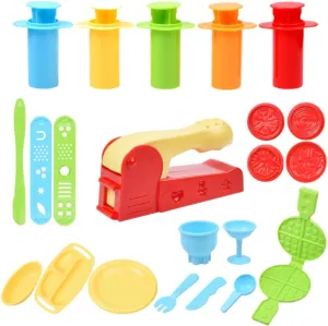 Kare & Kind Set of 22pcs Smart Playdough Dough Tools Kit Breakfast Time Set with Extruder Machine, Extruders, Models and Molds, Dough Cutter Playdough Accessories, Kids Toys