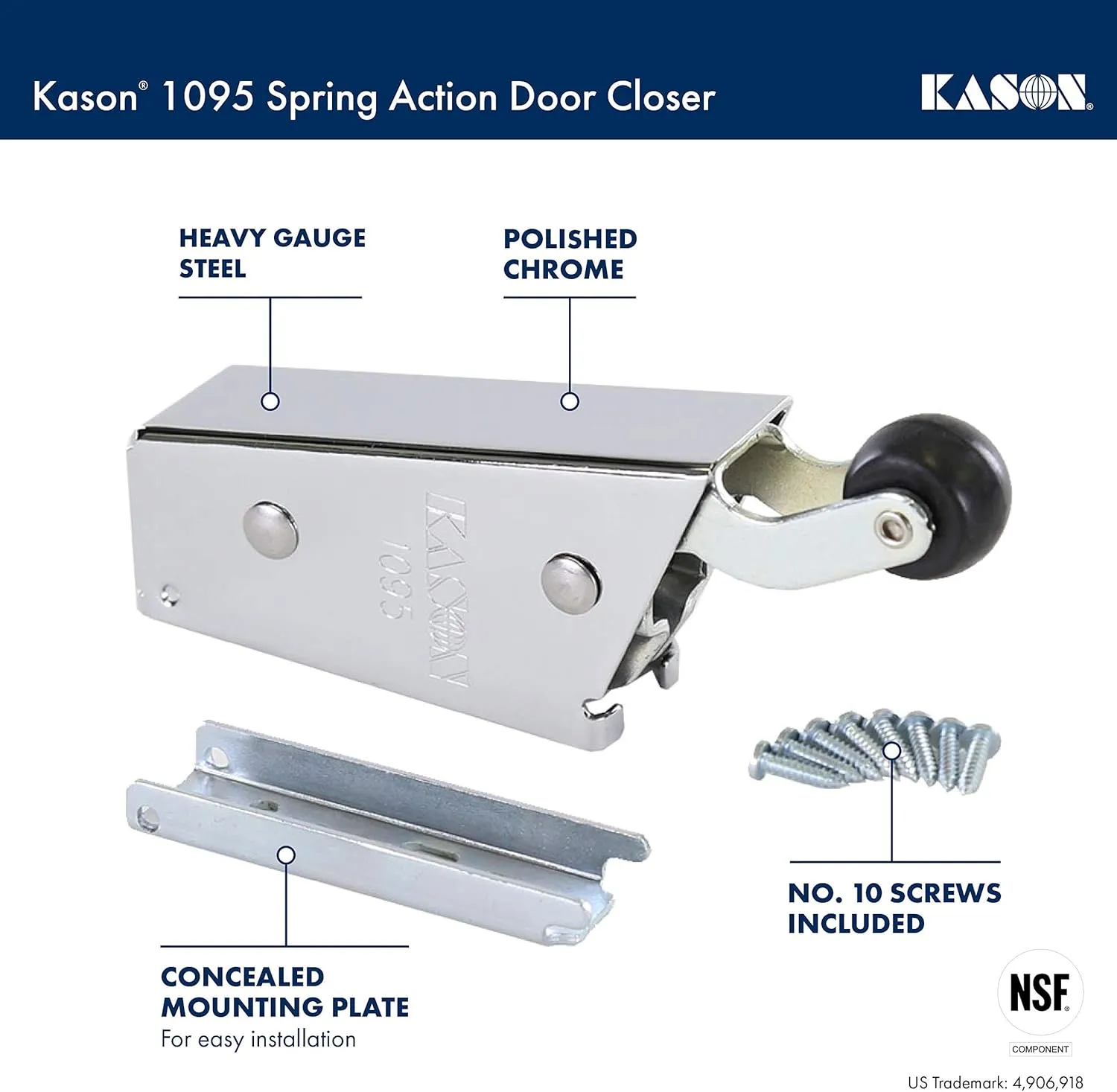 Kason 1095 Spring Action Door Closer, 11095000013