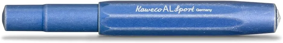 Kaweco AL SPORT Rollerball Stonewashed Blue I Gel/Ballpoint Pen Including 0.7 mm Rollerball Pen Refill in Classic Design with Ceramic Ball I Premium Aluminium Gel Roller 13 cm