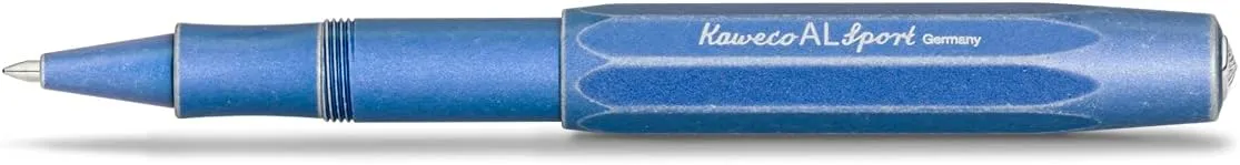 Kaweco AL SPORT Rollerball Stonewashed Blue I Gel/Ballpoint Pen Including 0.7 mm Rollerball Pen Refill in Classic Design with Ceramic Ball I Premium Aluminium Gel Roller 13 cm