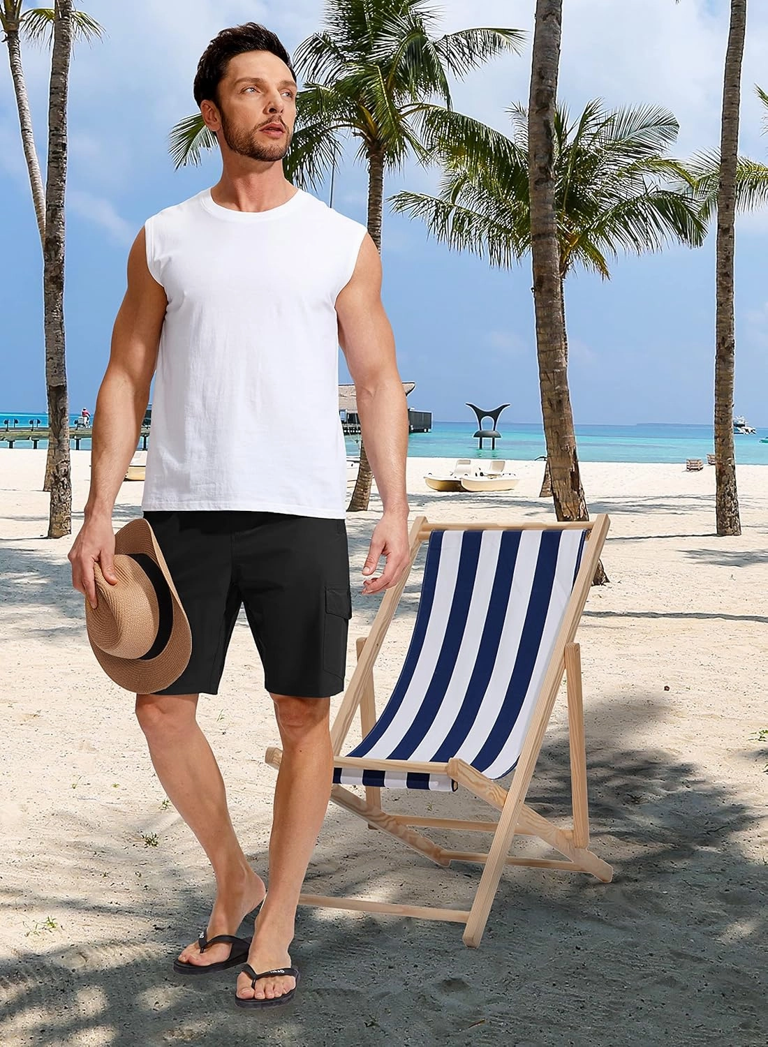 Kayrth Men's Swim Trunks Quick Dry Board Shorts with 5 Pockets Swimsuit Swimwear for Men - No Mesh Liner
