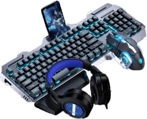 Keyboard, Gaming Keyboard, RGB Lighting - Multicolor Rainbow USB Wired Mechanical Sensor,Mouse With Headset,PC Mechanical Sensor,Work Or Beginner Gaming Office Keyboard,Office Equipment,Gaming Keyboar